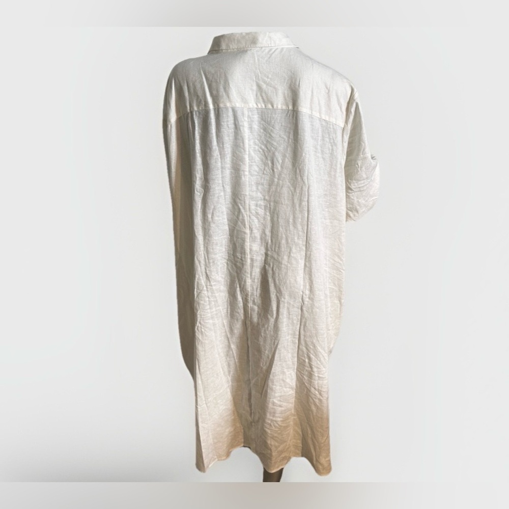Universal Standard Sea Side Button-Up Shirt Dress Linen Blend Boho  XL 14-16 - Picture 4 of 10